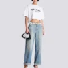 T-Shirt mit Balmain Paris-Print T-Shirt mit Balmain Paris-Print