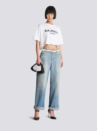 T-Shirt mit Balmain Paris-Print T-Shirt mit Balmain Paris-Print
