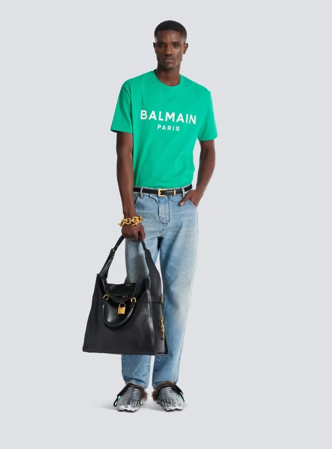 T-Shirt mit Balmain Paris-Print T-Shirt mit Balmain Paris-Print