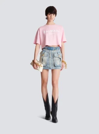 T-Shirt mit Balmain Paris-Print T-Shirt mit Balmain Paris-Print