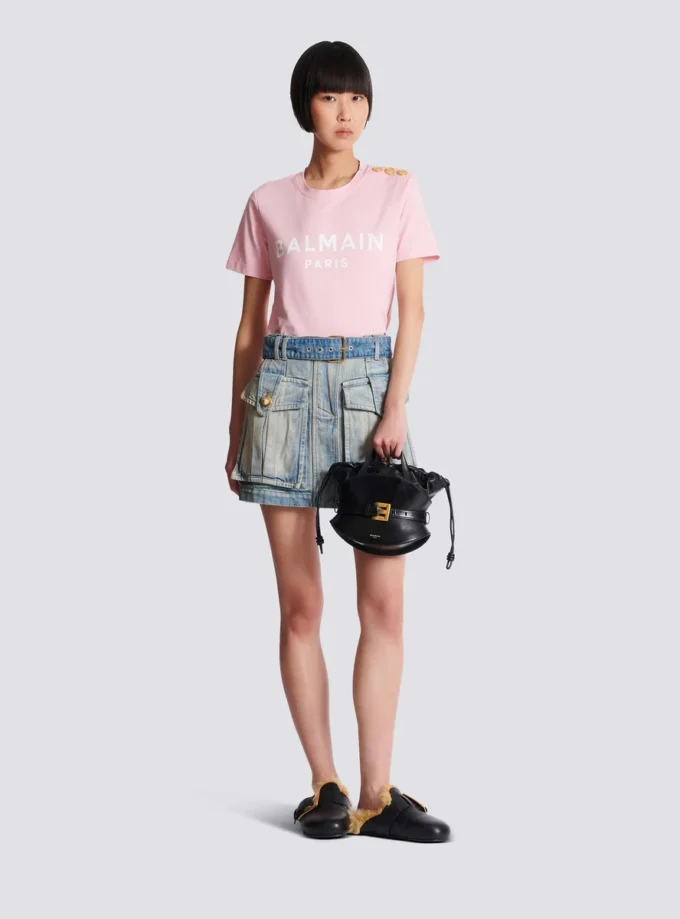 T-Shirt mit Balmain Paris-Print