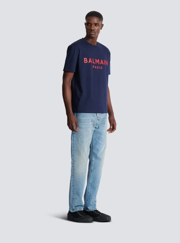 T-Shirt mit Balmain Paris-Print T-Shirt mit Balmain Paris-Print