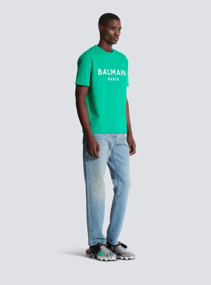 T-Shirt mit Balmain Paris-Print T-Shirt mit Balmain Paris-Print