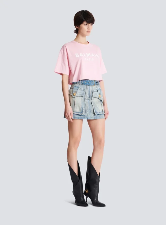 T-Shirt mit Balmain Paris-Print