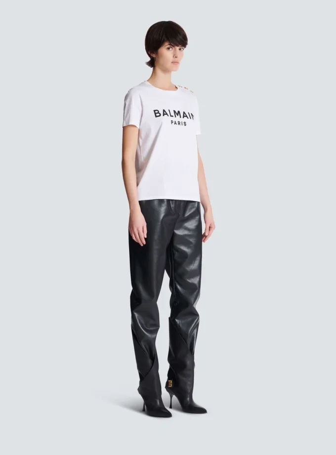 T-Shirt mit Balmain Paris-Print