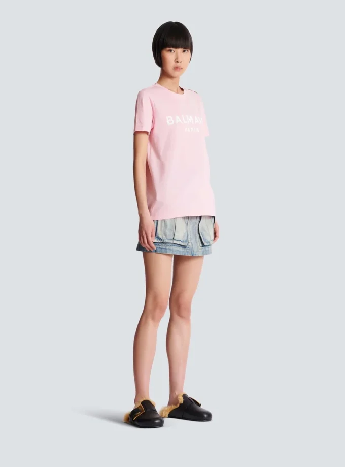 T-Shirt mit Balmain Paris-Print