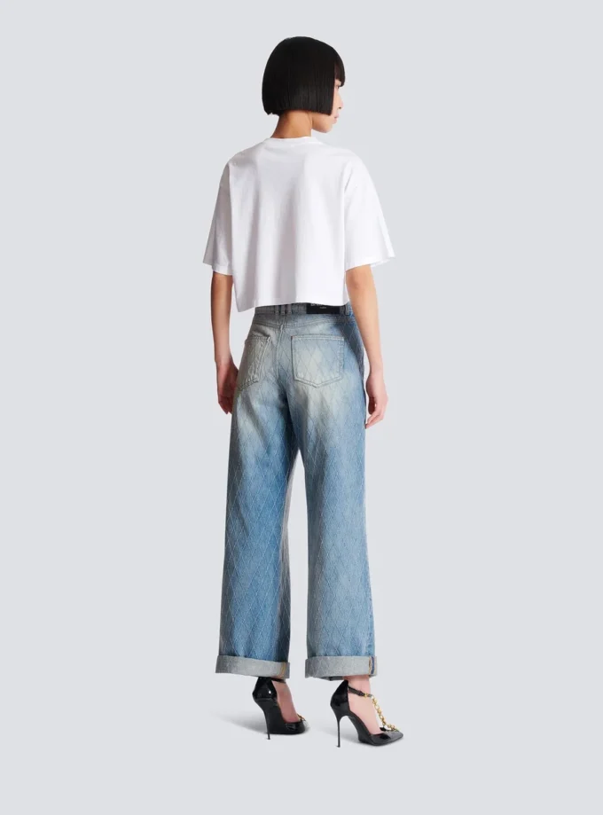T-Shirt mit Balmain Paris-Print T-Shirt mit Balmain Paris-Print