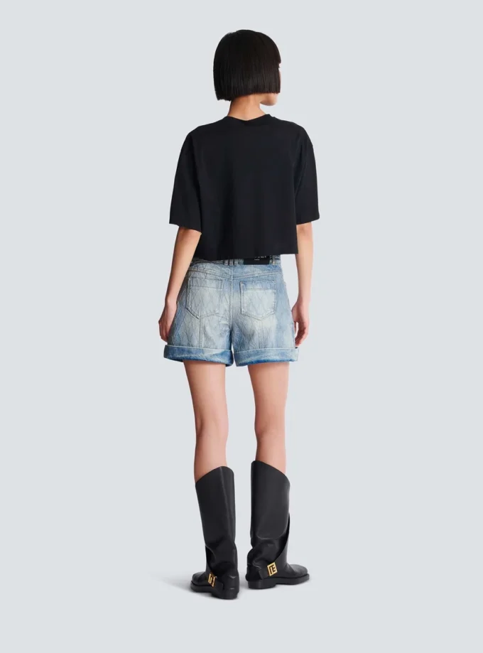 T-Shirt mit Balmain Paris-Print T-Shirt mit Balmain Paris-Print