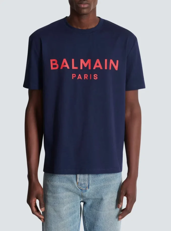 T-Shirt mit Balmain Paris-Print T-Shirt mit Balmain Paris-Print