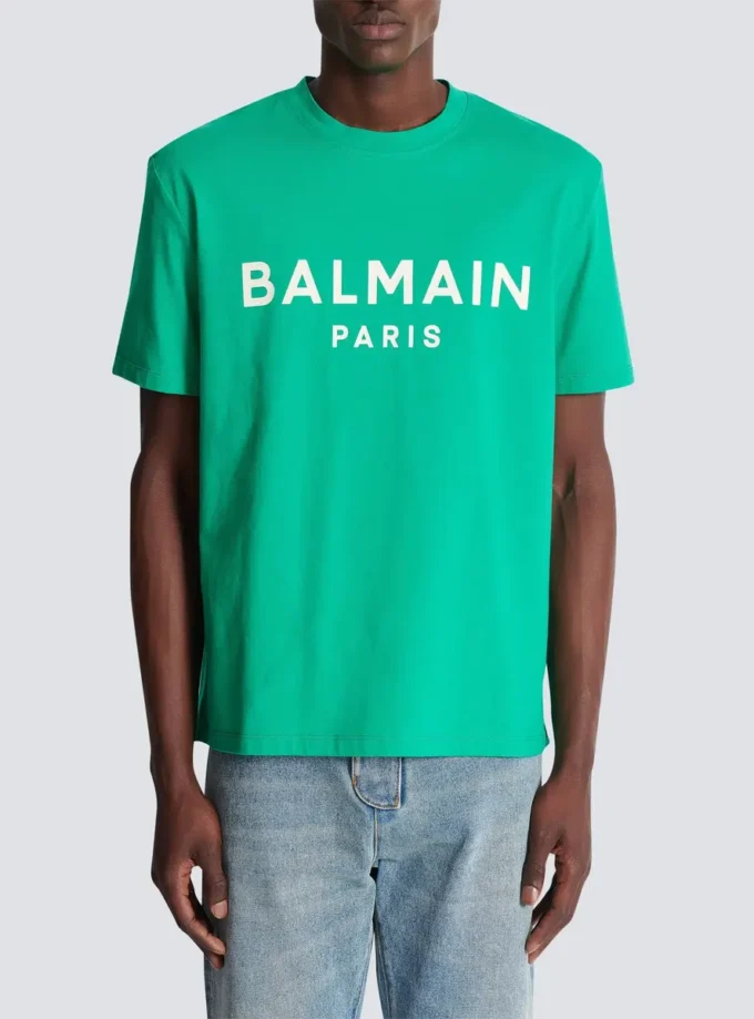 T-Shirt mit Balmain Paris-Print T-Shirt mit Balmain Paris-Print