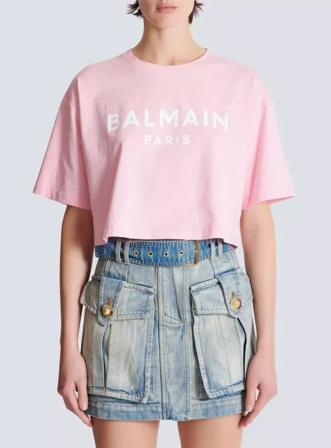 T-Shirt mit Balmain Paris-Print