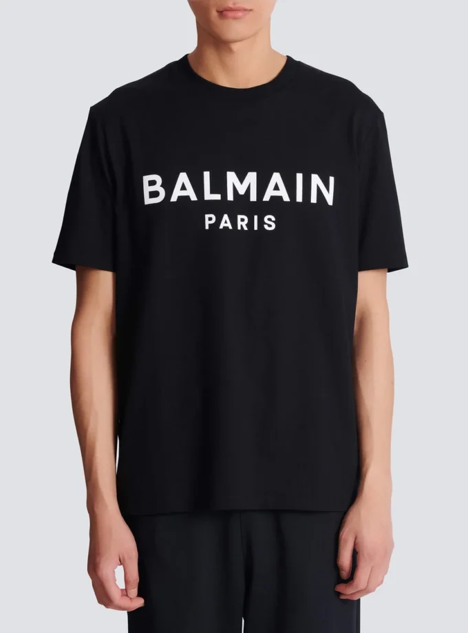 T-Shirt mit Balmain Paris-Print T-Shirt mit Balmain Paris-Print