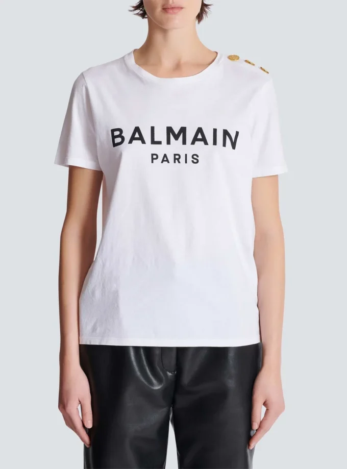 T-Shirt mit Balmain Paris-Print