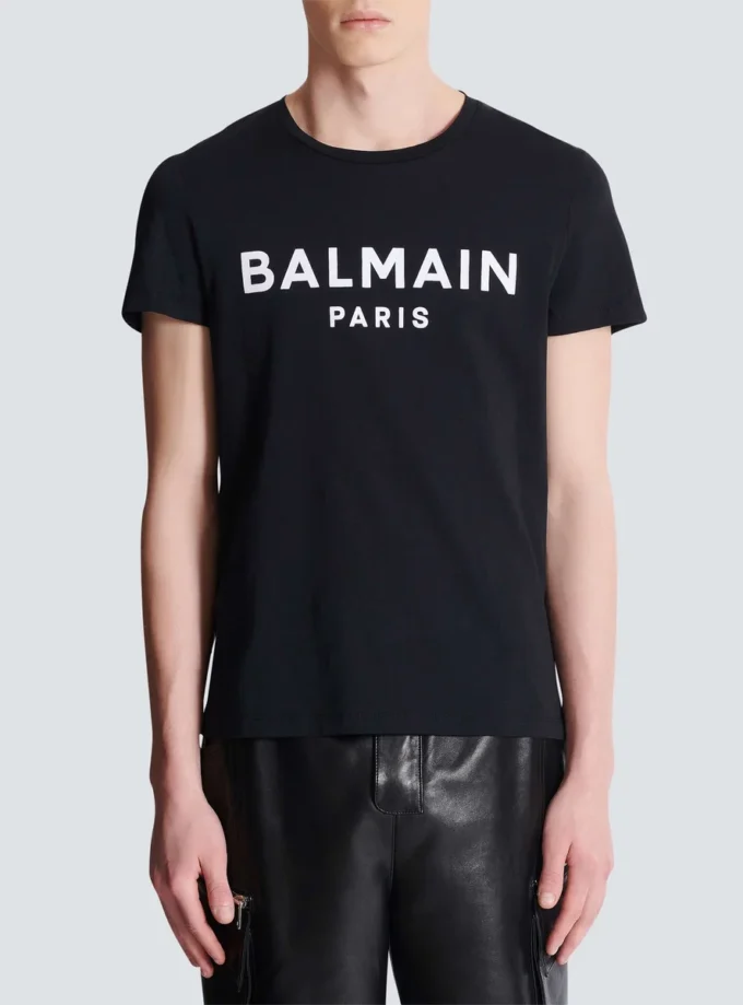 T-Shirt mit Balmain Paris-Print T-Shirt mit Balmain Paris-Print