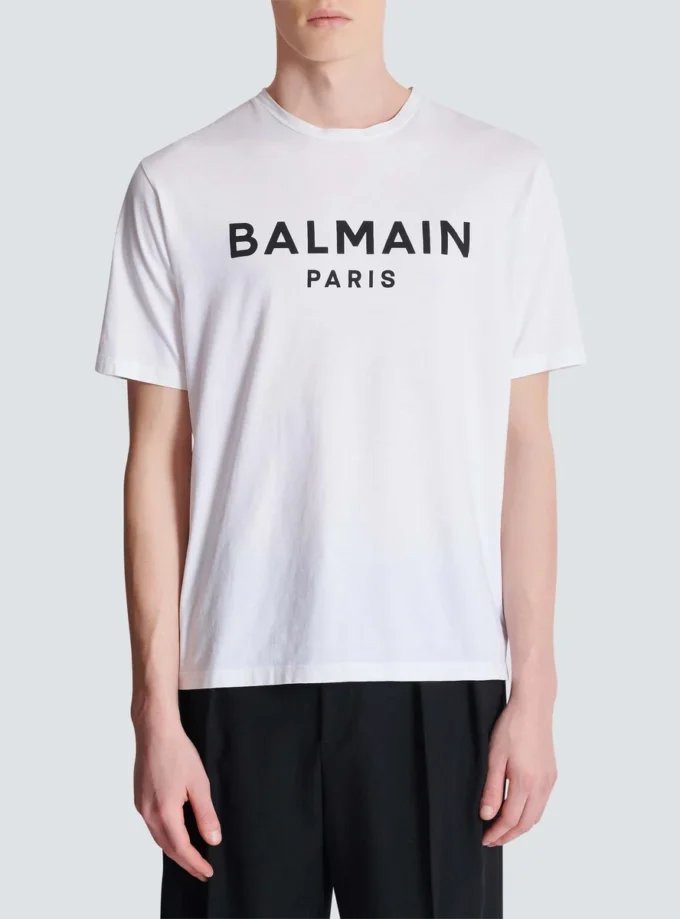 T-Shirt mit Balmain Paris-Print T-Shirt mit Balmain Paris-Print