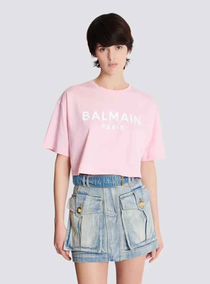 T-Shirt mit Balmain Paris-Print