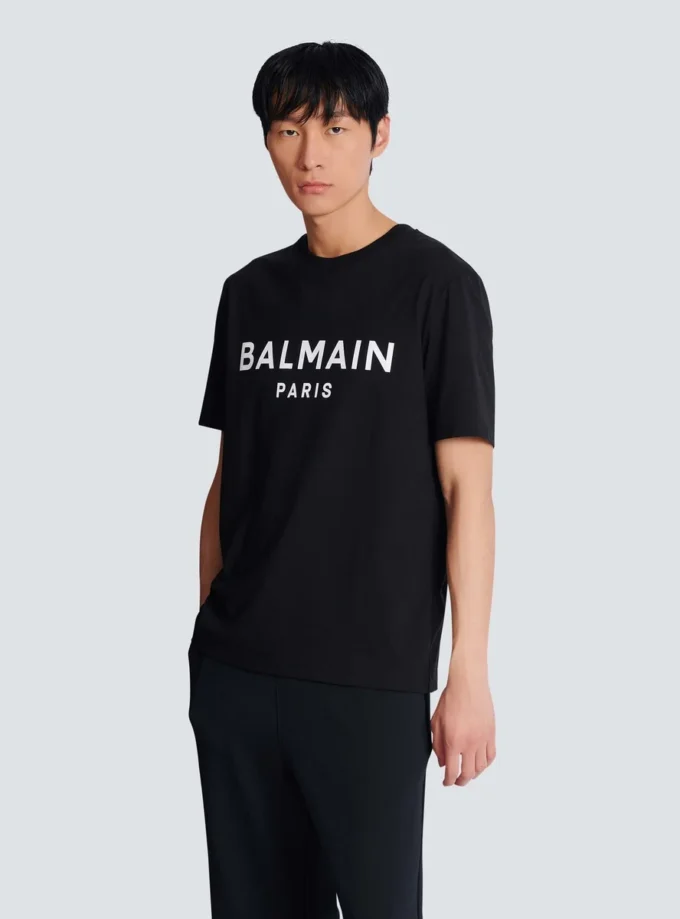 T-Shirt mit Balmain Paris-Print T-Shirt mit Balmain Paris-Print