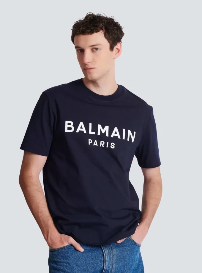 T-Shirt mit Balmain Paris-Print T-Shirt mit Balmain Paris-Print