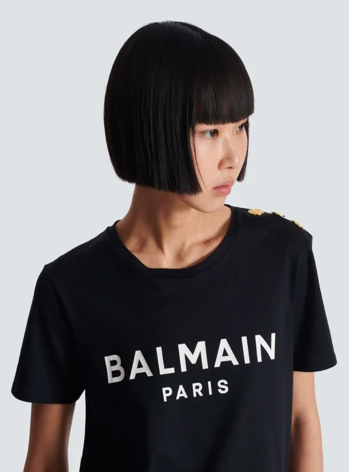 T-Shirt mit Balmain Paris-Print