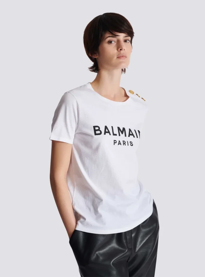 T-Shirt mit Balmain Paris-Print