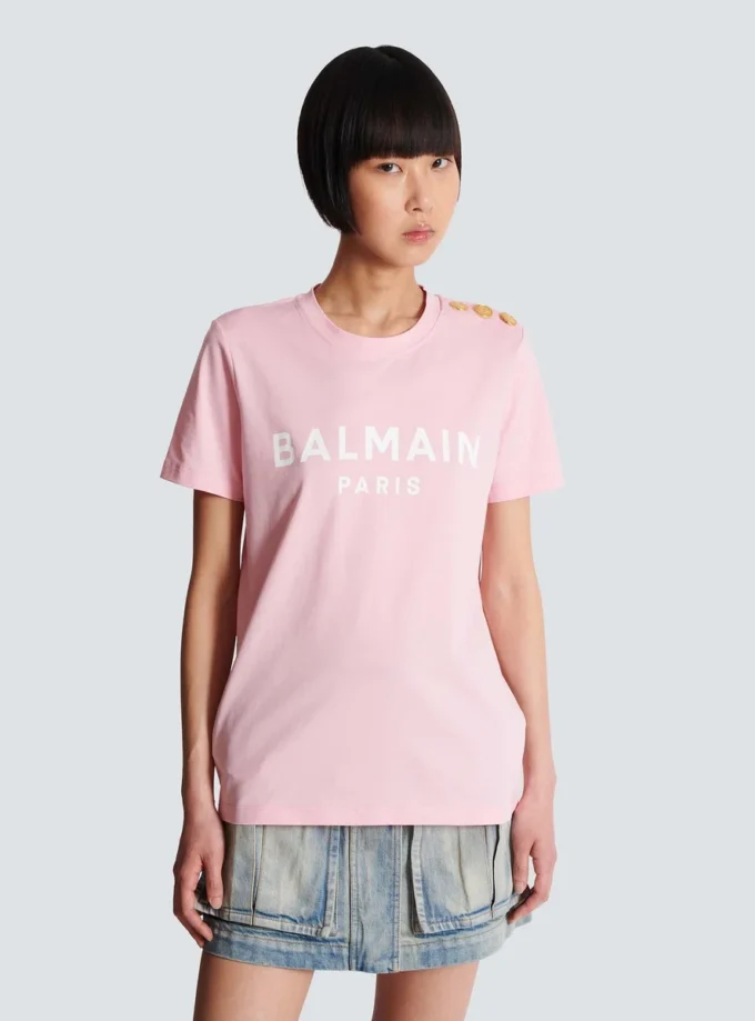 T-Shirt mit Balmain Paris-Print