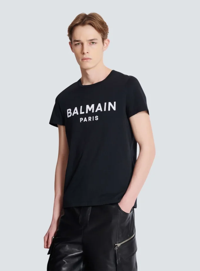 T-Shirt mit Balmain Paris-Print T-Shirt mit Balmain Paris-Print