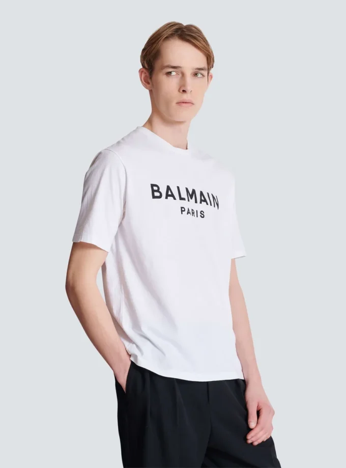 T-Shirt mit Balmain Paris-Print T-Shirt mit Balmain Paris-Print