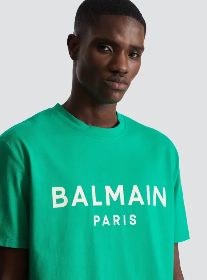 T-Shirt mit Balmain Paris-Print T-Shirt mit Balmain Paris-Print