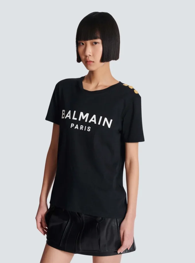 T-Shirt mit Balmain Paris-Print