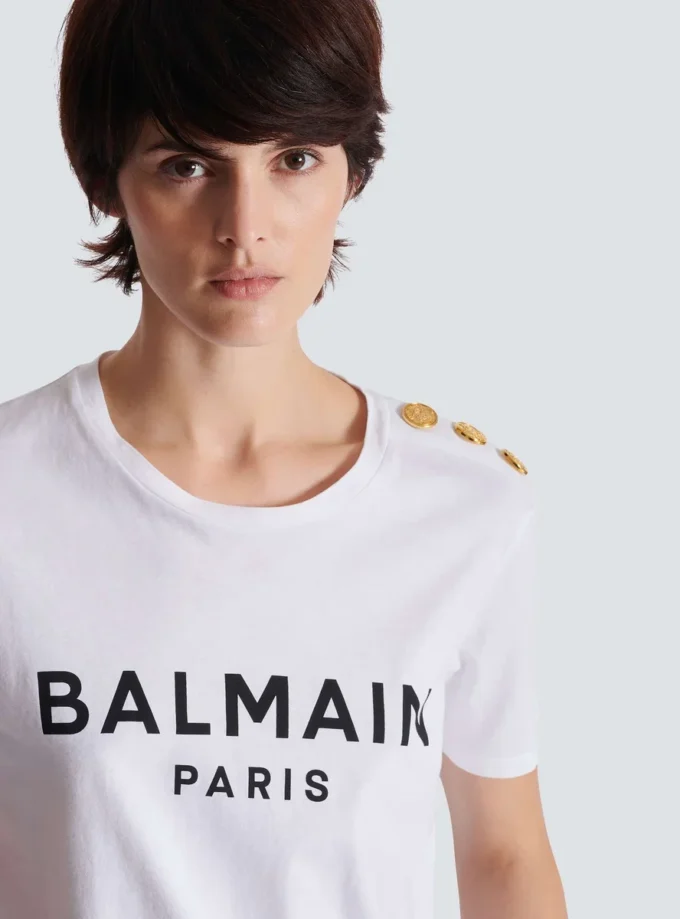 T-Shirt mit Balmain Paris-Print