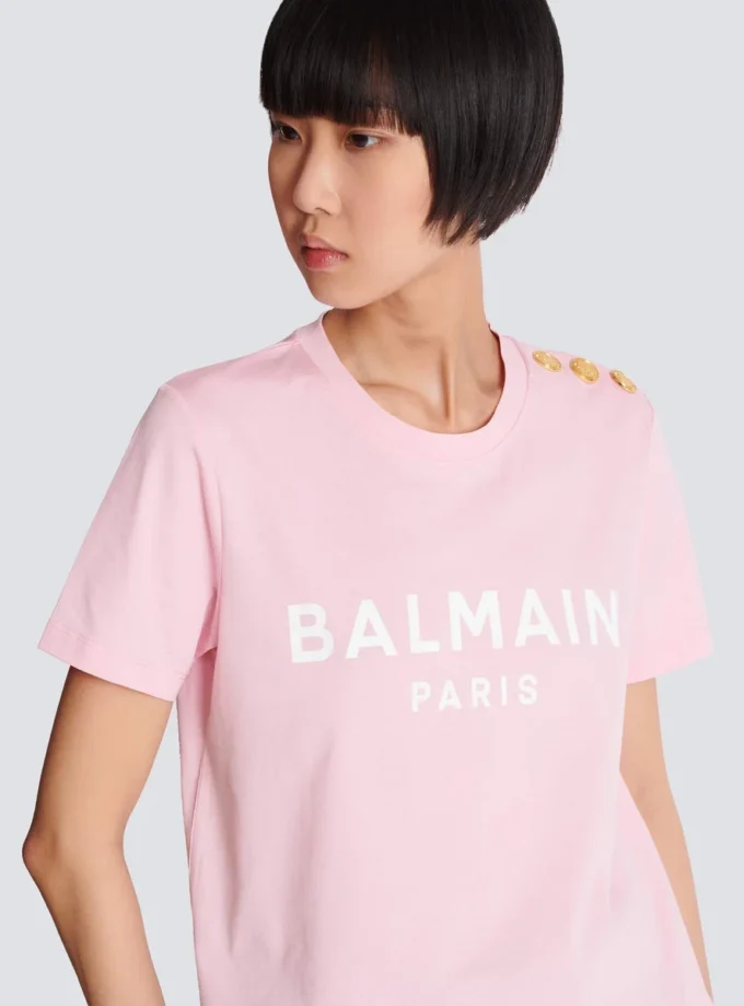 T-Shirt mit Balmain Paris-Print