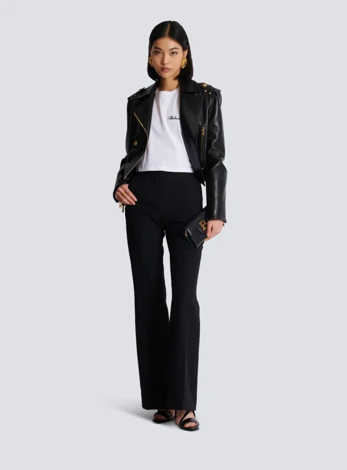 T-Shirt mit Balmain Signature-Stickerei