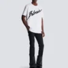 T-Shirt mit geflocktem Balmain-Schriftzug