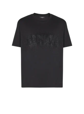 T-Shirt mit gesticktem Kristall-Sprühnebel-Effekt
