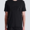 T-Shirt mit gesticktem Kristall-Sprühnebel-Effekt T-Shirt mit gesticktem Kristall-Sprühnebel-Effekt
