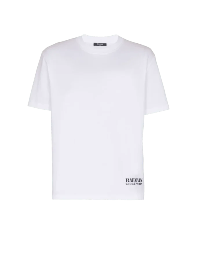 T-Shirt mit kleinem Balmain-Stempel-Print T-Shirt mit kleinem Balmain-Stempel-Print