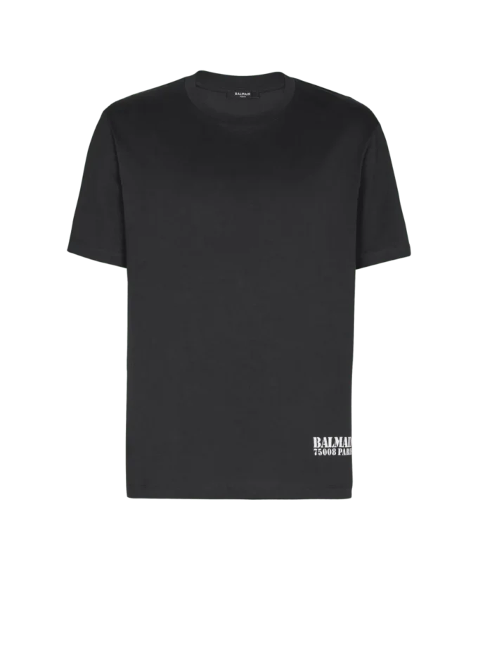 T-Shirt mit kleinem Balmain-Stempel-Print T-Shirt mit kleinem Balmain-Stempel-Print