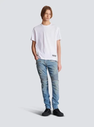 T-Shirt mit kleinem Balmain-Stempel-Print