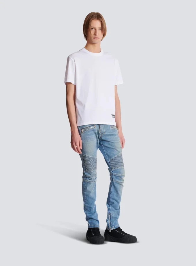 T-Shirt mit kleinem Balmain-Stempel-Print T-Shirt mit kleinem Balmain-Stempel-Print