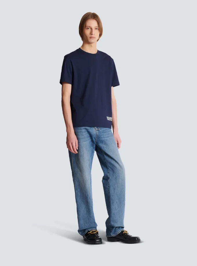 T-Shirt mit kleinem Balmain-Stempel-Print T-Shirt mit kleinem Balmain-Stempel-Print