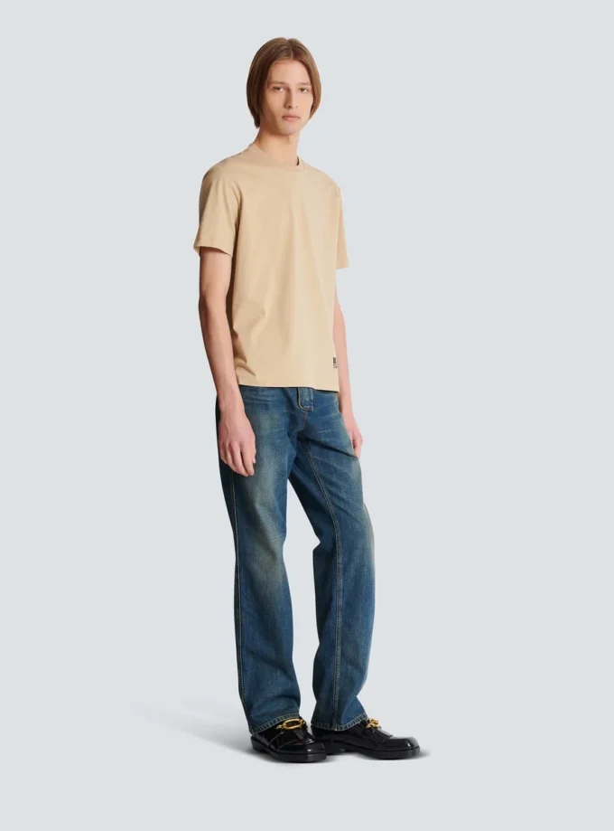 T-Shirt mit kleinem Balmain-Stempel-Print T-Shirt mit kleinem Balmain-Stempel-Print