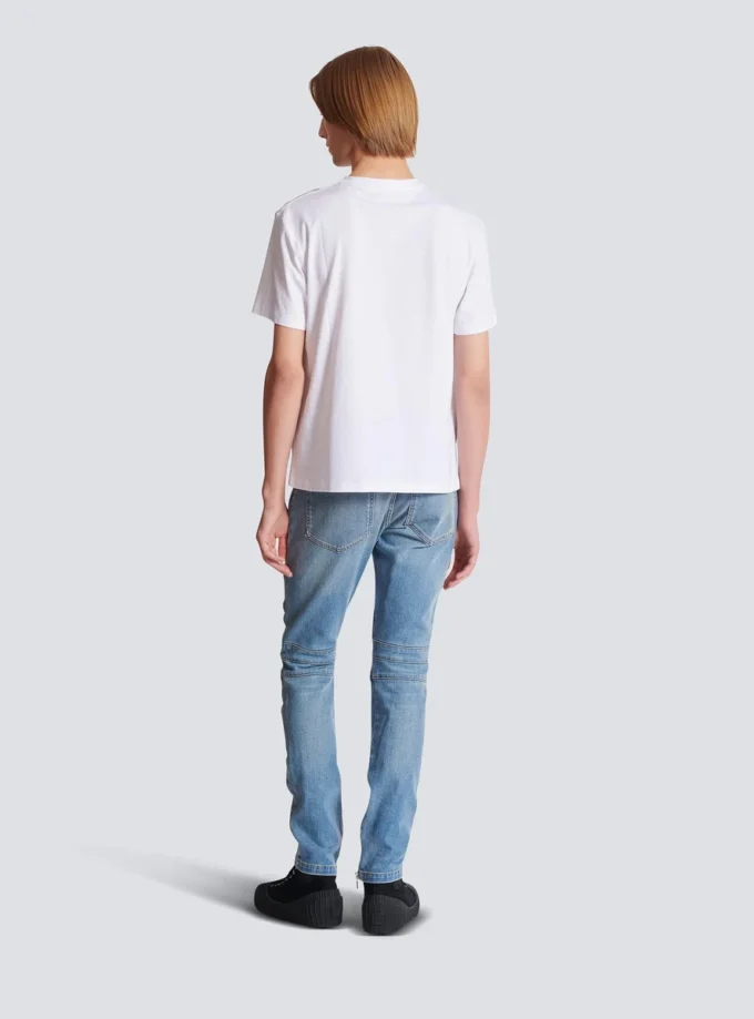 T-Shirt mit kleinem Balmain-Stempel-Print T-Shirt mit kleinem Balmain-Stempel-Print