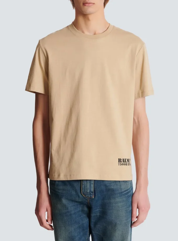 T-Shirt mit kleinem Balmain-Stempel-Print T-Shirt mit kleinem Balmain-Stempel-Print