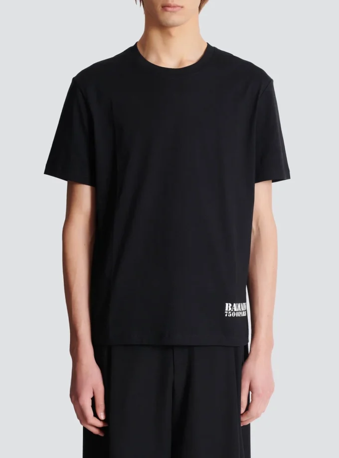 T-Shirt mit kleinem Balmain-Stempel-Print T-Shirt mit kleinem Balmain-Stempel-Print
