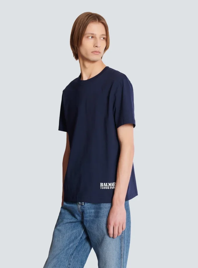 T-Shirt mit kleinem Balmain-Stempel-Print T-Shirt mit kleinem Balmain-Stempel-Print