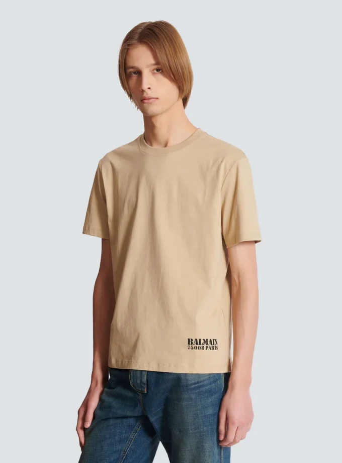 T-Shirt mit kleinem Balmain-Stempel-Print T-Shirt mit kleinem Balmain-Stempel-Print