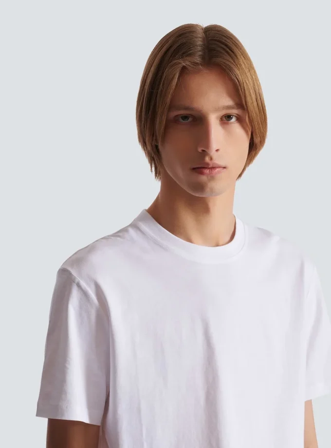 T-Shirt mit kleinem Balmain-Stempel-Print T-Shirt mit kleinem Balmain-Stempel-Print