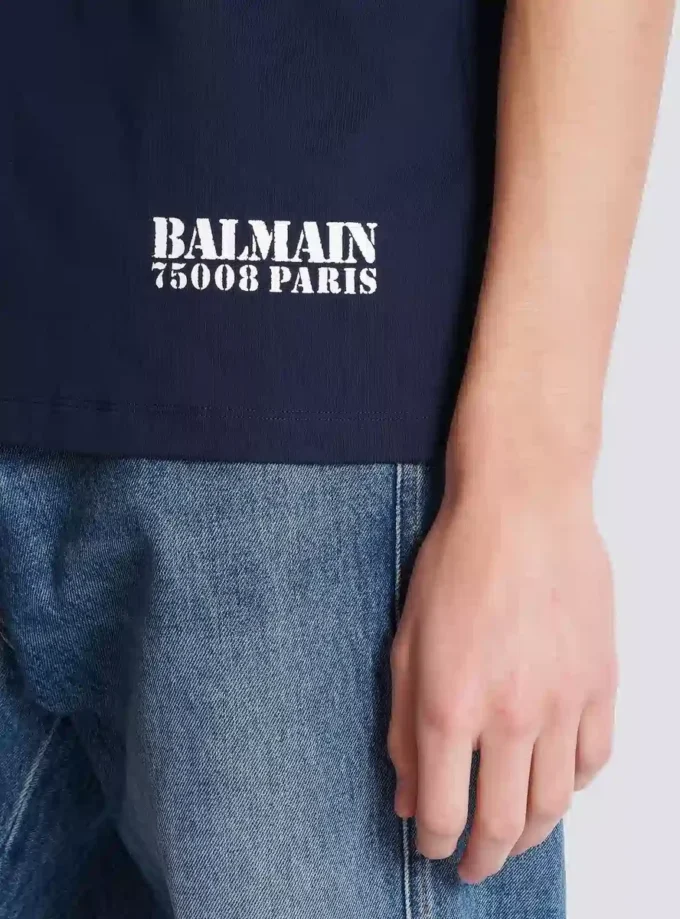 T-Shirt mit kleinem Balmain-Stempel-Print T-Shirt mit kleinem Balmain-Stempel-Print