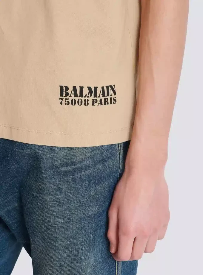 T-Shirt mit kleinem Balmain-Stempel-Print T-Shirt mit kleinem Balmain-Stempel-Print