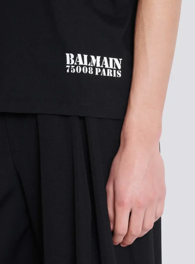 T-Shirt mit kleinem Balmain-Stempel-Print T-Shirt mit kleinem Balmain-Stempel-Print